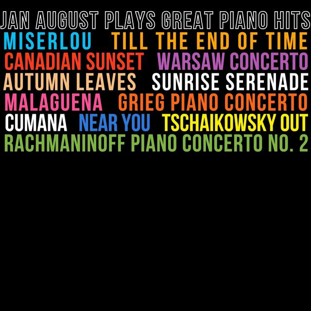 Album cover art for Jan August Plays Great Piano Hits