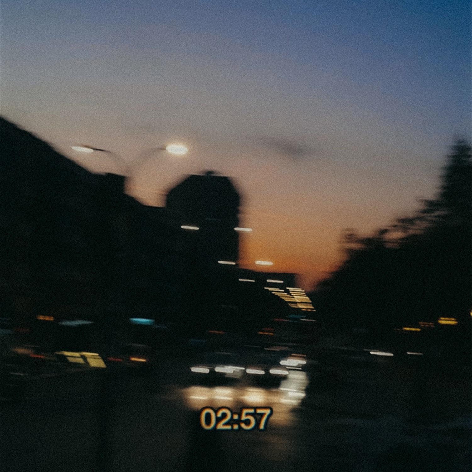 Lyric cover art as blurred background