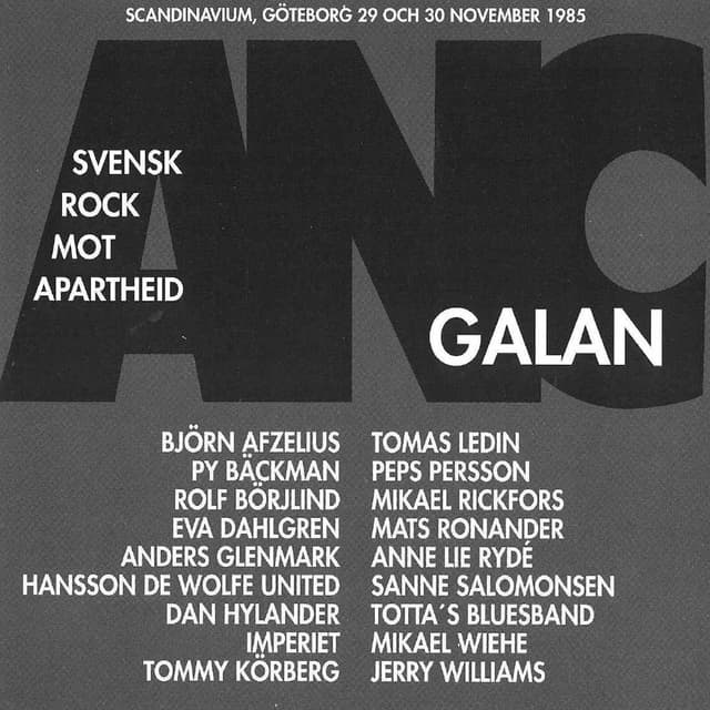 Album cover art for Svensk rock mot apartheid