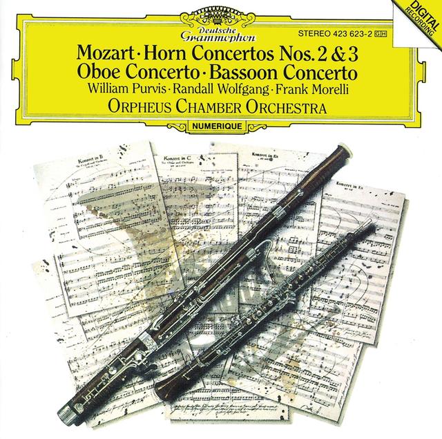 Album cover art for Mozart: Horn Concertos Nos.2 & 3; Oboe Concerto; Bassoon Concerto