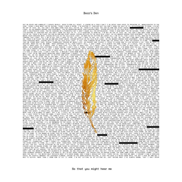 Album cover art for So That You Might Hear Me