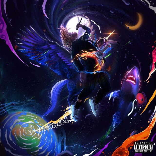 Album cover art for Pegasus: Neon Shark vs Pegasus Presented by Travis Barker