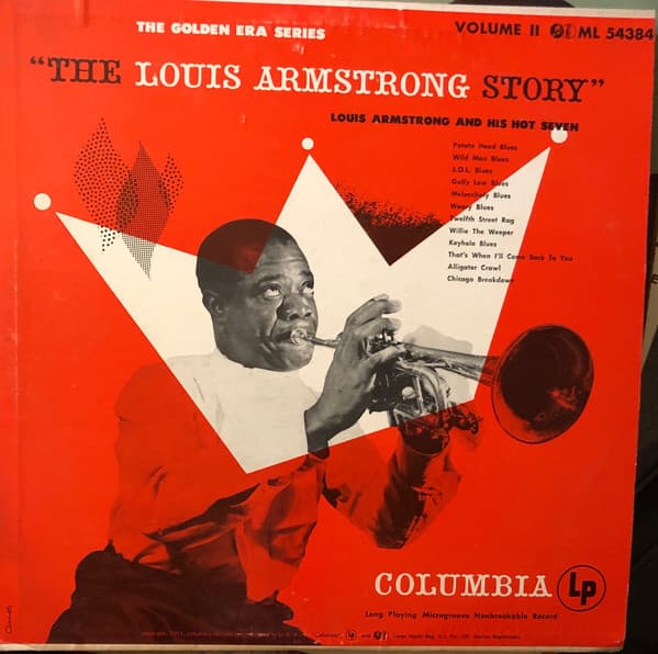 Album cover art for The Louis Armstrong Story, Volume II: Louis Armstrong and His Hot Seven