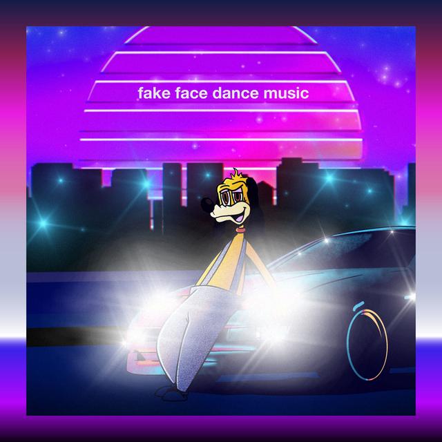 Album cover art for fake face dance music (night drive remix)