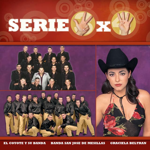 Album cover art for Serie 3x4 (Coyote, Graciela Beltran, Banda San Jose De Mesillas)