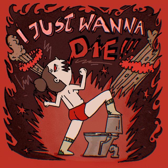 Album cover art for I just wanna die!!!
