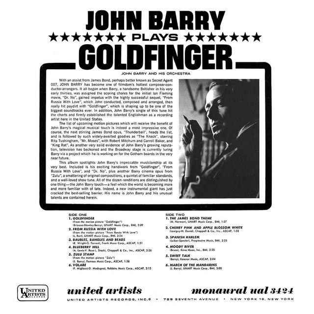 Album cover art for John Barry Plays Goldfinger