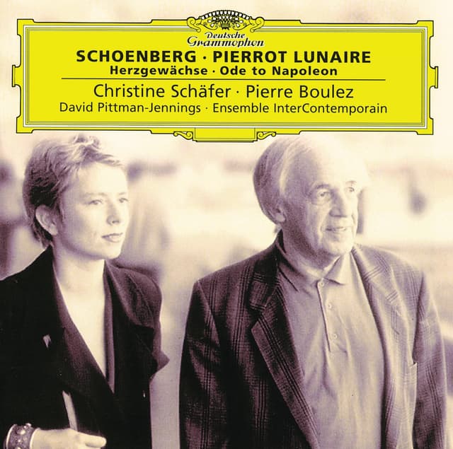 Album cover art for Schoenberg : Pierrot Lunaire - Herzgewächse - Ode to Napoleon