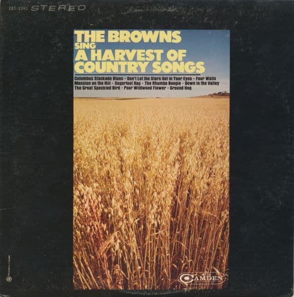 Album cover art for The Browns Sing A Harvest Of Country Songs