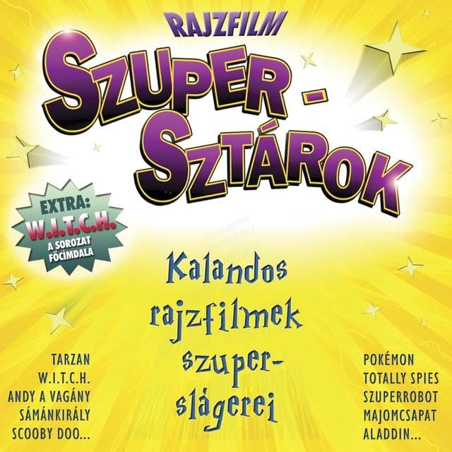 Album cover art for Rajzfilm Szupersztarok